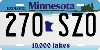 MN license plate 270SZO