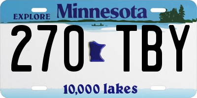 MN license plate 270TBY