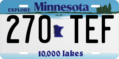 MN license plate 270TEF