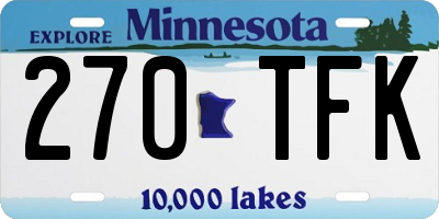 MN license plate 270TFK