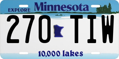 MN license plate 270TIW