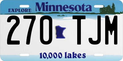 MN license plate 270TJM