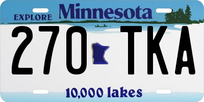 MN license plate 270TKA
