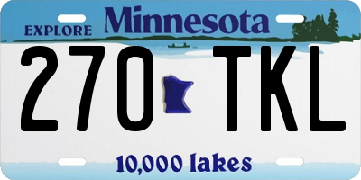 MN license plate 270TKL