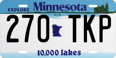 MN license plate 270TKP