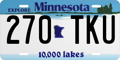 MN license plate 270TKU