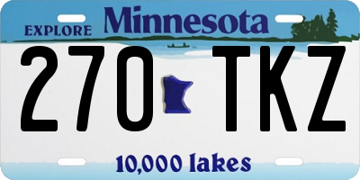 MN license plate 270TKZ