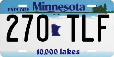 MN license plate 270TLF
