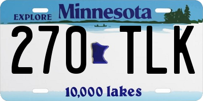 MN license plate 270TLK