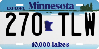 MN license plate 270TLW