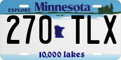 MN license plate 270TLX
