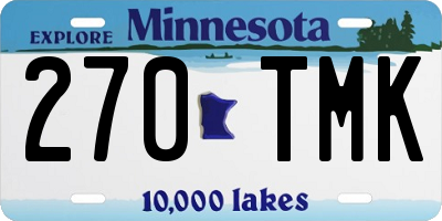 MN license plate 270TMK