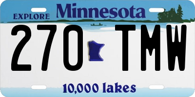 MN license plate 270TMW