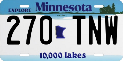MN license plate 270TNW