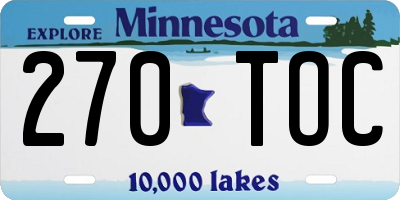 MN license plate 270TOC