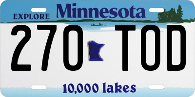 MN license plate 270TOD