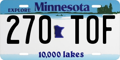 MN license plate 270TOF
