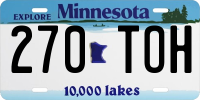 MN license plate 270TOH