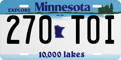 MN license plate 270TOI