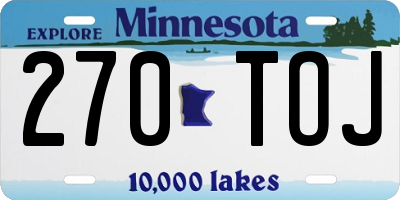 MN license plate 270TOJ