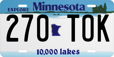 MN license plate 270TOK