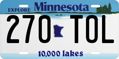 MN license plate 270TOL