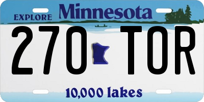 MN license plate 270TOR