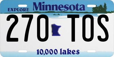 MN license plate 270TOS