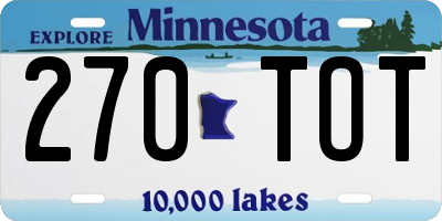 MN license plate 270TOT
