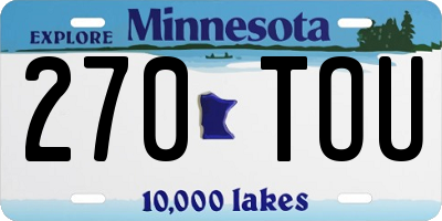 MN license plate 270TOU