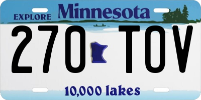 MN license plate 270TOV