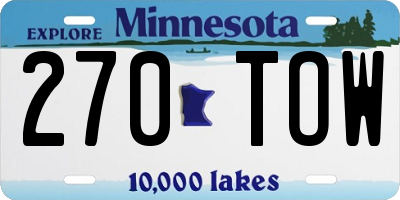 MN license plate 270TOW