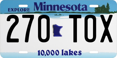 MN license plate 270TOX