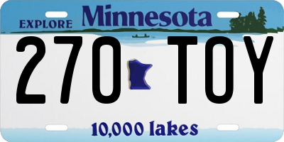 MN license plate 270TOY