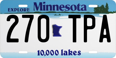 MN license plate 270TPA