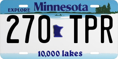 MN license plate 270TPR