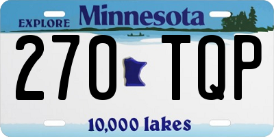 MN license plate 270TQP