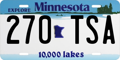 MN license plate 270TSA
