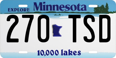 MN license plate 270TSD