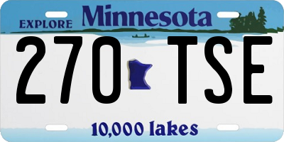 MN license plate 270TSE