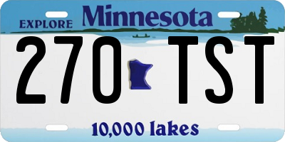 MN license plate 270TST