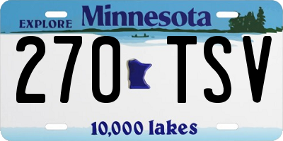 MN license plate 270TSV