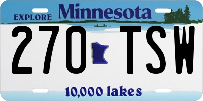 MN license plate 270TSW