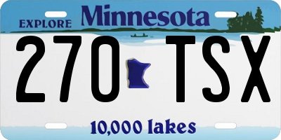 MN license plate 270TSX