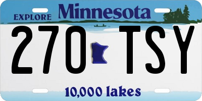 MN license plate 270TSY