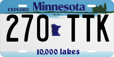 MN license plate 270TTK