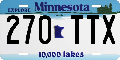 MN license plate 270TTX