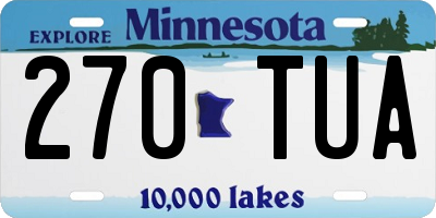 MN license plate 270TUA