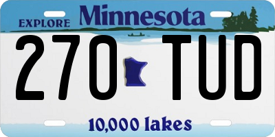 MN license plate 270TUD