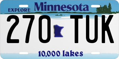 MN license plate 270TUK